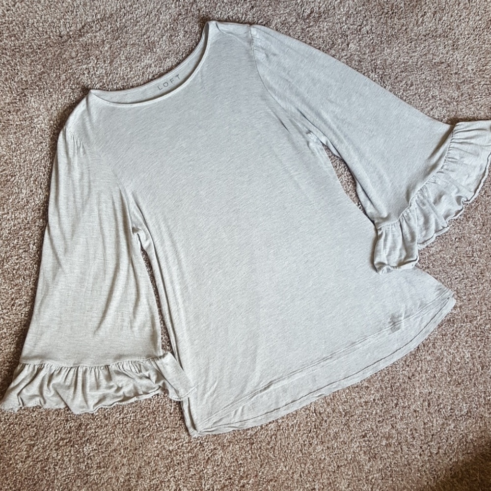 LOFT Bell Sleeve Top, Size Large